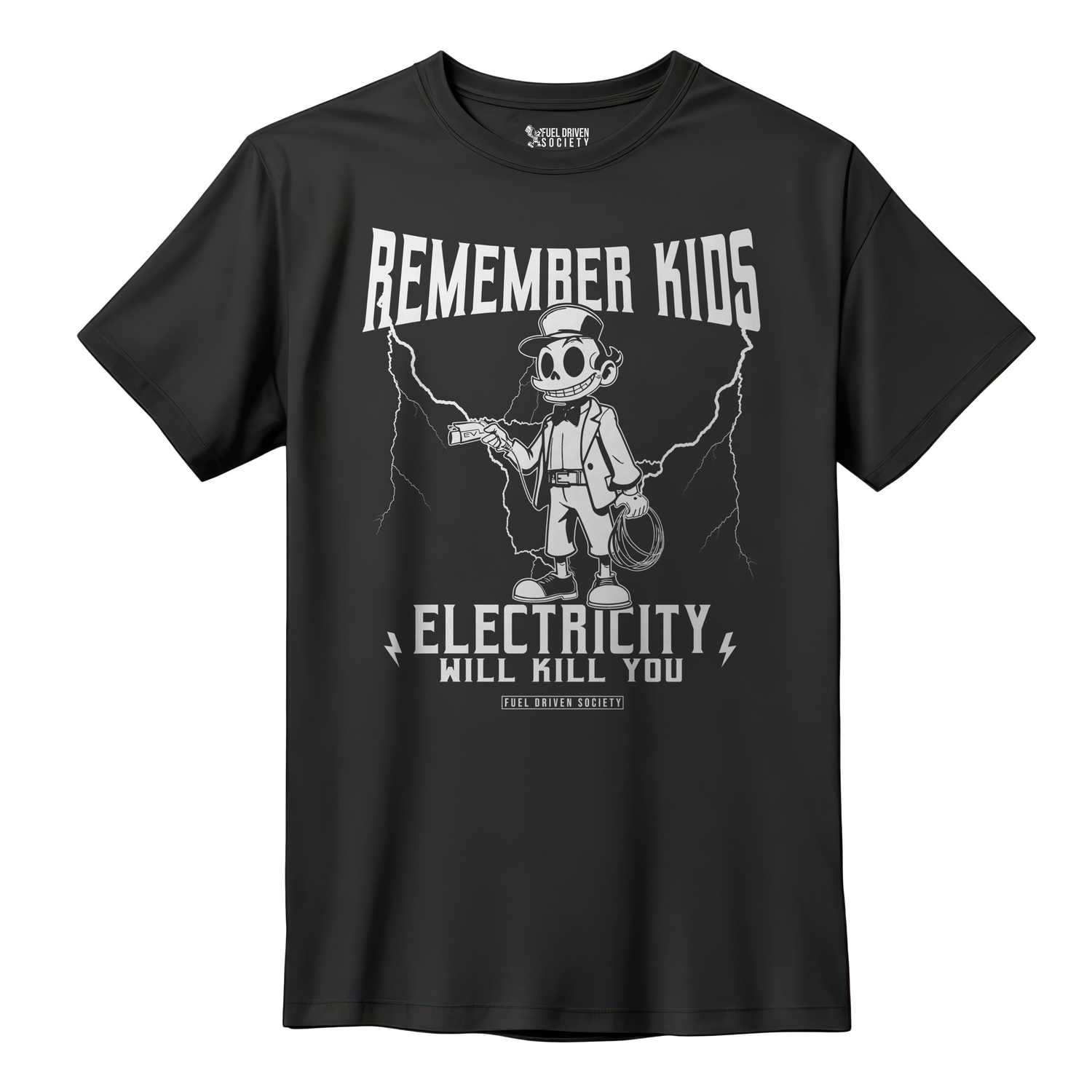 Electricity Will Kill You Tee - Gas Over Electric | Funny Car Culture Tee