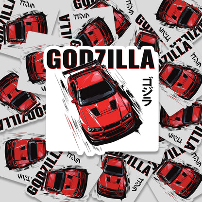 Godzilla Racing Sticker – Iconic Car Culture Decal