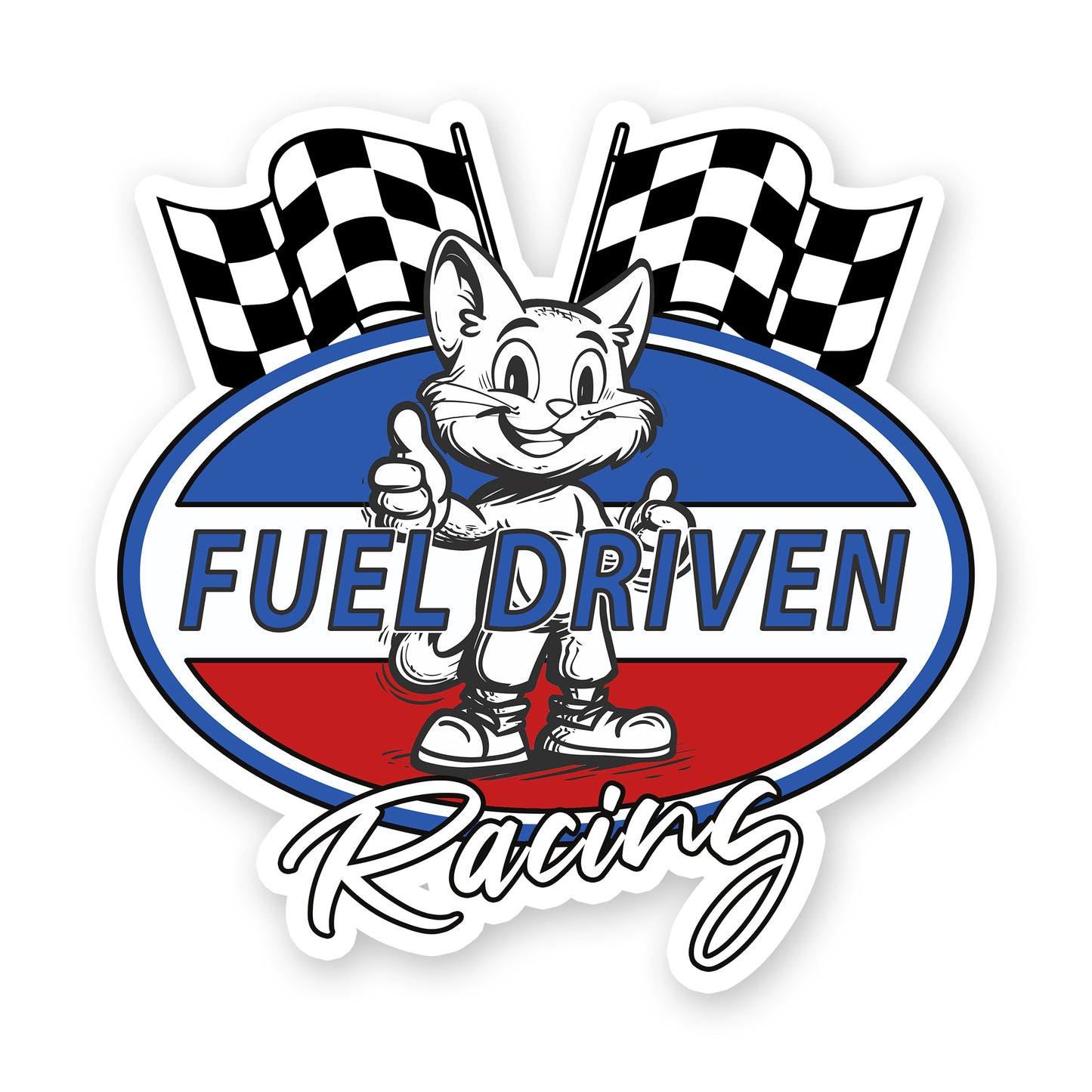 Fuel Driven Racing Sticker – Vintage-Inspired Automotive Decal