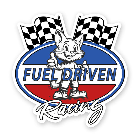Fuel Driven Racing Sticker – Vintage-Inspired Automotive Decal