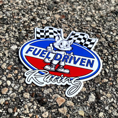Fuel Driven Racing Sticker – Vintage-Inspired Automotive Decal